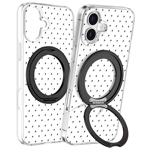 Loheckle for iPhone 17 Case with Stand- Compatible with MagSafe Women Girls Cute Girly Aesthetic Unique Design Soft TPU Magnetic Ring Phone Cover for Apple 17, Polka