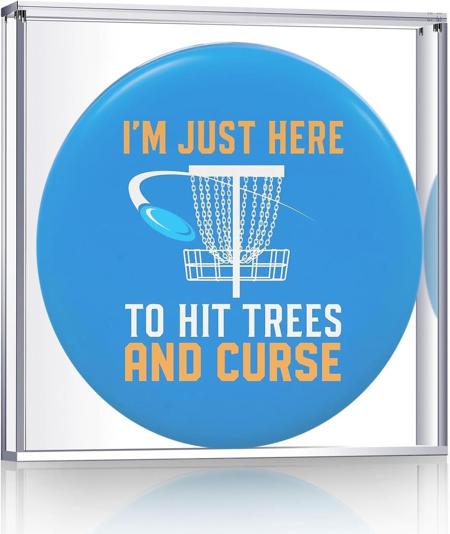 Beeveer 1 Pack Golf Disc Clear Display Case, 9 x 9 Inches Acrylic Disc Frame with Magnetic Lid Wall Mount Storage Memorabilia Protection Ideal Gifts for Golf Lover