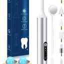 Tooth Polisher, Electric Rechargeable Teeth Polishing Kit with LED Auxiliary Light, 6 Brush Heads & 5 Polish Paste, 4 Modes, IPX6 Waterproof, Easy to Use Tooth Polishing Tool for HomeSliver