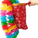 2PCS Magical Magic Props Change Bags (Red + Blue) with 2PCS Paper Pull Flowers Make it Appear or Disappear for Magic Tricks