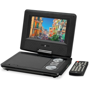 GPX PD701B PD701B Standard Portable DVD Player with 7-in. Swivel Screen and Remote