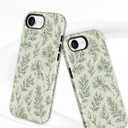 Magnetic Flower Case for iPhone 16 Pro Max, Green | Compatible with MagSafe, Cute Floral Aesthetic Design, TPU and PC Shockproof Protective Phone Cover for Women Girls