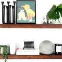 Homeforia Walnut Floating Shelves 30" Long, Premium Solid Wood, Long Walnut Floating Shelves for Living Room