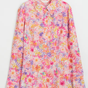 Women's Casual V Neck Floral Print Smocked Short Sleeve Chiffon Blouses Bohemian Top Shirts 3X