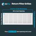 EZ-FLO 30 x 10 Inch (Duct Opening) Return Air Vent Cover for Wall or Ceiling, Solid Steel Return Air Filter Grille, HVAC Vent Cover, White, 61672