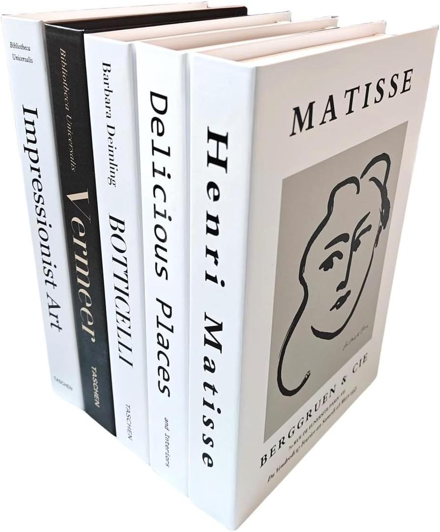 Faux Books for Decoration 5PCS Decorative Books Aesthetic Modern Organic Home Minimalistic Shelf Desk Decor Stack Fake Book Display Coffee Table Decoracin Living Room Interiors Design Decorations