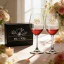 Bridal Shower Gifts Wedding Gifts Engagement Gift for Couples Newlyweds,Mr and Mrs Wine Glass Set,Wedding Glasses for Bride and Groom