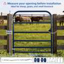 Blue 6 Bar Utility Tube Gate 4 ft (W) x 50 in (H), Heavy-Duty Steel Farm Gate with Chain Latch, Animal-Safe Utility Livestock Gate for Horse, Cattle
