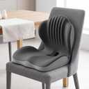 Memory Foam Seat Cushion with Lumbar Support, L-Shaped, Gray, Large