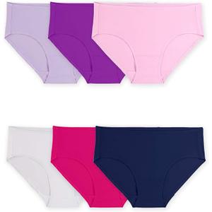 Fruit of the Loom Women's 360 Underwear, High Performance Stretch for Effortless Comfort (5, Microfiber - Low Rise Brief - 6 Pack - Colors May Vary)