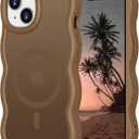 for iPhone 15 Case, Phone Case iPhone 15, Magnetic Compatible with Magsafe Slim Thin Wave Edge Design Cute Translucent Matte Shockproof Drop Protective Phone Cover for iPhone 15 6.1", Brown (Desert Titanium)