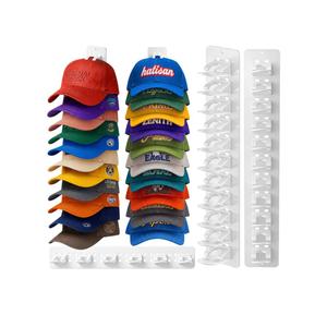 2 Pack Hat Organizer for Baseball Caps, Detachable DIY Hat Rack for Wall Hat Holder Hold up to 22 Hats, Baseball Cap Organizer Cap Holder Hat Hangers for Wall Closet Door Bedroom (C-White)