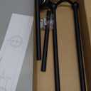 Ntipox Antique 24 Inch Bathroom Double Towel Bar Matte Black, Towel Racks for Bathroom Wall Mounted, Bathroom Towel Holder Black, Two Towel Rod Hanger for Hotel