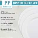 Berglander White Plastic Plates Set of 12 Pieces 10", Reusable and Unbreakable Flat Dinner Plates, Salad Plates, Pasta Bowls, Dishes Set Easy to Carry for Home, Garden, Picnic, Camping, Outdoor