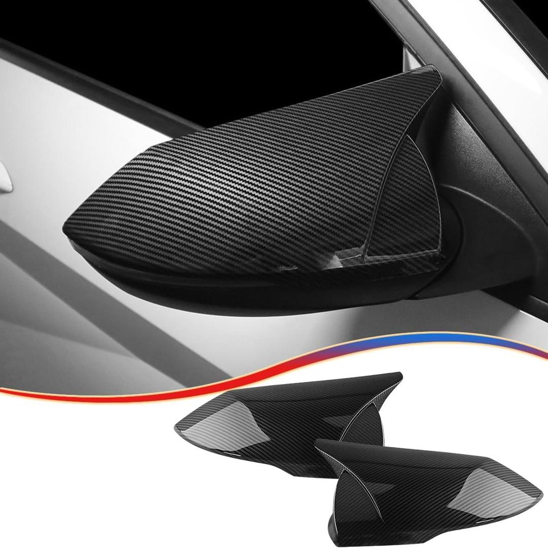 Rear View Mirror Cover, for Hyundai Elantra 2021 2022 2023 2024 2025 - Carbon Fiber Turn Signal Housing Cover Accessories(with Turn Signal Cutout)