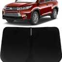 Windshield Sun Shade for Toyota Highlander 2014-2019 L LE XLE Limited Platinum, Car Front Window Sunshade with 240T Sun Visor Protector Blocks UV Rays Heat Sun Shield Accessories
