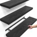 BAYKA Black Floating Shelves 22.5in, Set of 3, Wall Mounted for Wall Decor