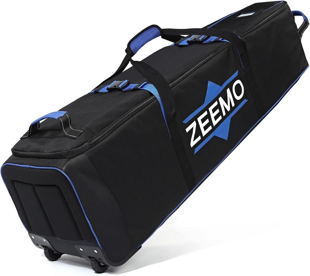 ZEEMO Golf Travel Bag, Full-Open Protective & Wheeled Airline-Approved Case for Clubs, Cart&StandBag, Soft-Sided Waterproof Cover Made of Heavy Duty Oxford, 13.7"L x 12.2"W x 49.2"H Black