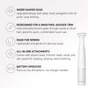 Panasonic Bikini Trimmer and Shaver for Women with 4 Attachments for Fast Easy Gentle Grooming in Intimate Areas, Use Wet/Dry, Electric Razor, Battery-Operated ES-WV62-H (White/Silver)