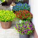 AXYLEX Artificial Flowers for Outdoors Plants - 20 Bundles Fake Lavender Plastic Faux Monkey Grass UV Resistant for Home Decorations (20, Red)