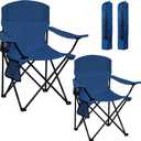 Camping Chair 2 Pack Portable Folding Chair, Supports 300lbs, Navy Blue