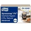 3 Packs Tork Xpressnap Fit Natural Dispenser Napkin N14, Compostable 2-ply, 36 packs x 120 napkins, DX806E