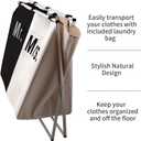 Nicesail Laundry Hamper 2 Section for Husband&Wife Parents or Couple, Clothes Basket Laundry Wedding Gift, Washing Storage Basket with Handle, Waterproof Bag Foldable Aluminum Frame Bathroom Bedroom