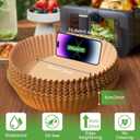 200PCS Air Fryer Liners Disposable: Round 8 Inch Non-Stick Airfryer Paper Liners - Food Grade Parchment Paper for 5 6 7 8 QT Air Fryer Baking and Roasting - Waterproof and OilProof (10 Inch on Top)