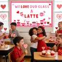 Valentine's Day Bulletin Board Decorations Valentines Day Coffee Cup Bulletin Board Classroom Decorations Heart Latte Theme Cutouts for School Classroom Chalkboard Wall Door Party Decor