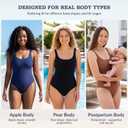 American Trends Tummy Control One Piece Swimsuit for Women, Slimming Bathing Suit with Adjustable Straps for Mom, Beach Pool (Black, L)