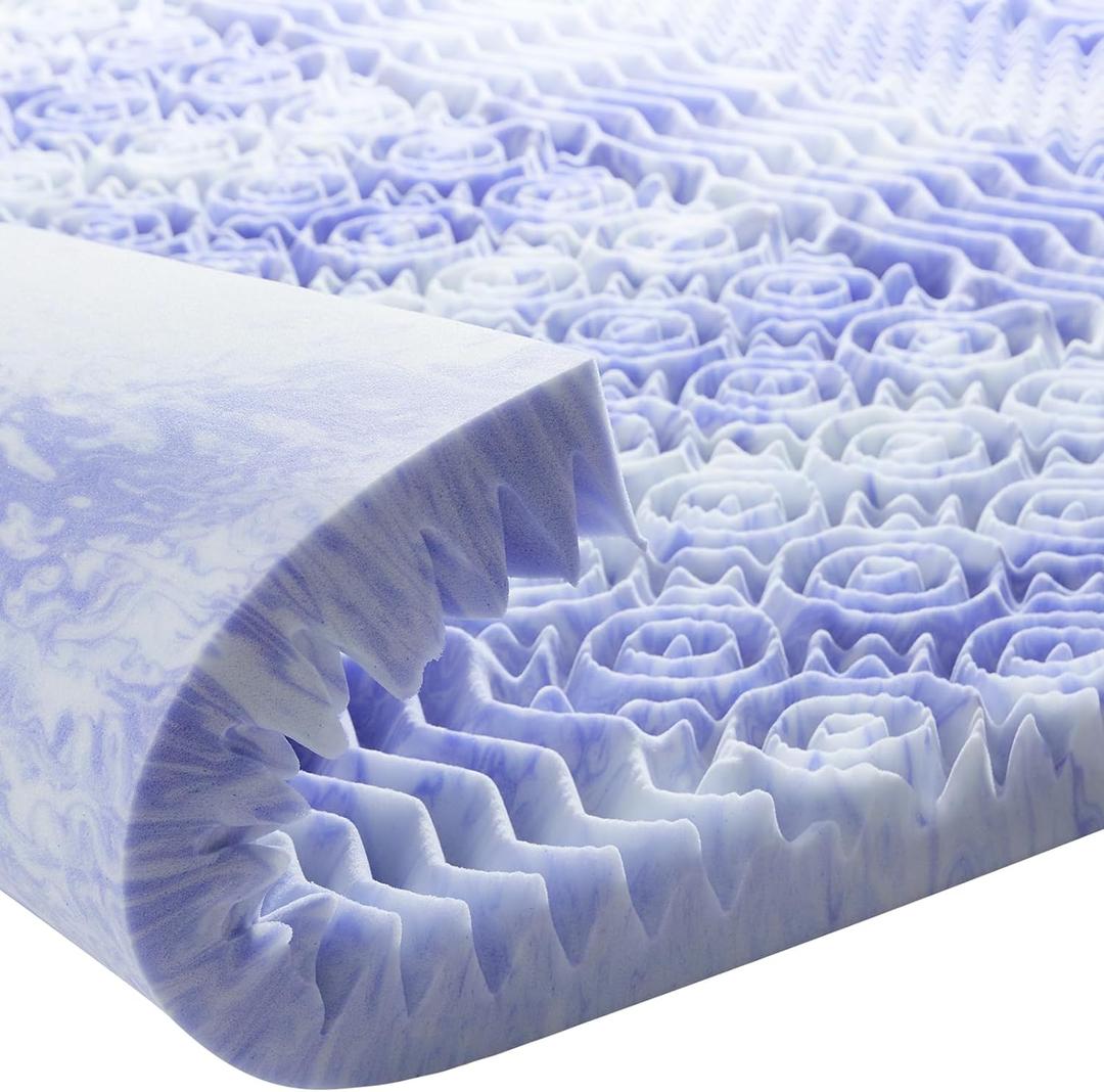 Dreamsmith 3 Inch 7-Zone Queen Memory Foam Mattress Topper, Gel Infused Foam Mattress Topper for Pressure Relief, Made with CertiPUR-US Certified Foam, Queen Size Bed Topper