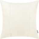 BRAWARM Cream Leather Throw Pillow Covers 20 X 20 Inches - Faux Leather Pillow Cover with Piping, Hand Stitched Faux Leather Throw Pillow for Couch Sofa Bed Living Room Home Decorative