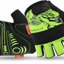 FOUR-AM Cycling Gloves Bike Gloves 4MM Safety Bumper on Knuckle.Half Finger Mountain Biking Glove MTB DH Road Bicycle Gloves 3MM SBR + 2MM Foam Pad for Men Women (XLarge, 050Blue)