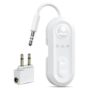 Upgraded Bluetooth 5.4 Transmitter Receiver, Airplane Bluetooth Adapter with Qualcomm aptX Adaptive, Supports 2 AirPods/Headphones, Wireless Audio Transmitter for TV, Travel, Car & Gym, Cable Storage