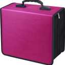 CD/DVD Case Wallet Storage Holder - 400 Capacity Disc Case Booklet Album Box (Black, Rose)