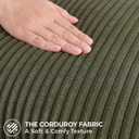 Mecatny Corduroy Summer Decorative Throw Pillow Covers 24x24 Set of 2 for Sofa Living Room, Soft Neutral Boho Couch Pillow Covers for Home Decor, Olive Green