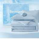 Bedsure Cooling Comforters King Size Set 4 Pieces, Blue Cooling Blanket for Hot Sleepers, Double-Sided Cool Tech King Bedding Set with Breathable Lightweight Comforter, Sheet & Pillowcases