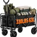 Compact Folding Wagon Cart, Collapsible Utility Wagon with Side Pockets
Portable Design, 330 lb Max Load for Groceries, Garden, Park, Sports & Everyday Hauling