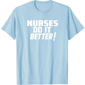 NURSES DO IT BETTER as worn by lead singer Robert Plant T-Shirt (Blue, S)
