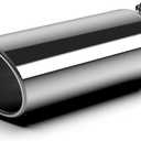 3 Inch Inlet Exhaust Tip - 3" Inlet 4" Outlet 12" Length - Bolt-on Silver Polished - Stainless Steel Rolled Edge Exhaust Tips