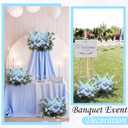 Suncalla 36 Pcs Blue Artificial Flowers Bouquet Set 8 Kind Faux Delphinium Rose Peony Chrysanthemum Hydrangea Baby's Breath Florals with Greenery Long Stem for Wedding Table Centerpiece Vase Decor
