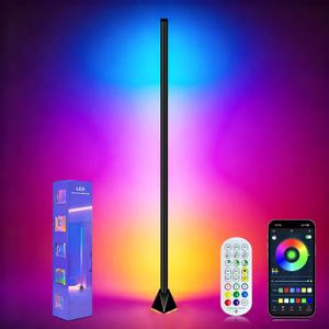 Corner Floor Lamp, Smart RGB LED Corner Lamp with App and Remote Control, Mood Lighting, 16 Million DIY Colors & 68+ Scene, Music Sync, Timer Setting for Living Rooms, Bedrooms, and Gaming Rooms