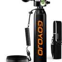 GOYOJO Mini Scuba Tank, Portable Diving Lung Air Tank with DOT Certified, Refillable Emergency Backup Pony Bottle for Snorkeling, Underwater Breathing, Training (Obsidian Orange)