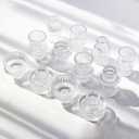 Clear Candlestick Holders 12PCS Ribbed Glass Taper Candle Holders for Tealight Stick Candles Table Centerpieces Thanksgiving Christmas Indoor and Outdoor Decorations