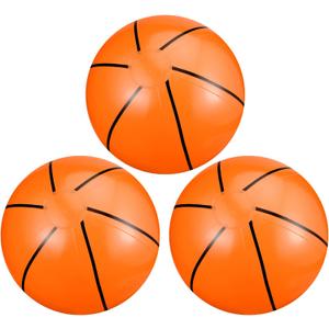 Kacctyen Inflatable Basketball 12 Inch 3 Pcs Beach Ball for Sports Themed Party Decorations Favors Outdoor Birthday Hoop Games Toy Pool Basketball Summer Swimming Water(Classic)