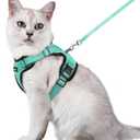 rabbitgoo Cat Harness and Leash for Walking, Escape Proof Soft Adjustable Vest Harnesses for Cats, Easy Control Breathable Reflective Strips Jacket, Emerald, M