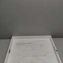 17 Inch Rustic White Serving Tray with Handles - Large Wooden Tray for Ottoman, Breakfast in Bed, Dinner, Coffee Table - Decorative Rectangular Tray for Living Room Bedroom Entryway and Kitchen Decor