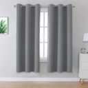 DUALIFE Medium Grey Blackout Curtains for Bedroom 63 Inch Length Grommet Window Treatment Thermal Insulated Room Darkening Window Drapes for Boys Kids Room 42 x 63 Inch 2 Panels
