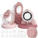 Momcozy Breast Pump V1 Pro Hospital-Grade, Hands-Free & Portable Wearable Pump, Upgraded Electric Pump with 3 Fine-Tuned Rhythms|15 Levels, Come with Leak-Proof Double Fit Flange, Cozy Red.