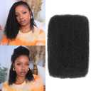 Afro Kinkys Bulk Human Hair 2 Bundles 16 Inch 50g/Pack - Afro Kinky-Curly Human Hair Bulk For Mini Twist, Dreadlocks Extensions, Locs Repair & Braiding, 100% Human Hair Natural Black.